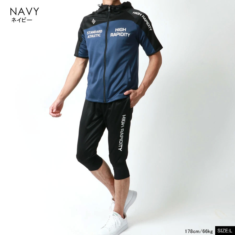 soleildor ソレイルドール ジャージ 上下 メンズ セットアップ スポーツウェア トレーニングウェア ブランド おしゃれ トップス パンツ 半袖 大きいサイズ（0162210004）