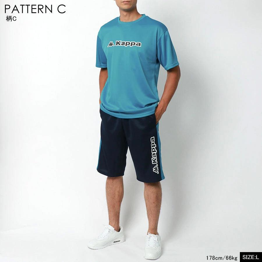 Kappa カッパ スポーツウェア 上下 メンズ 半袖 大きいサイズ ブランド ゆったり セットアップ ジムウェア ヨガウェア フィットネス エクササイズ ジョギング（0162520007）