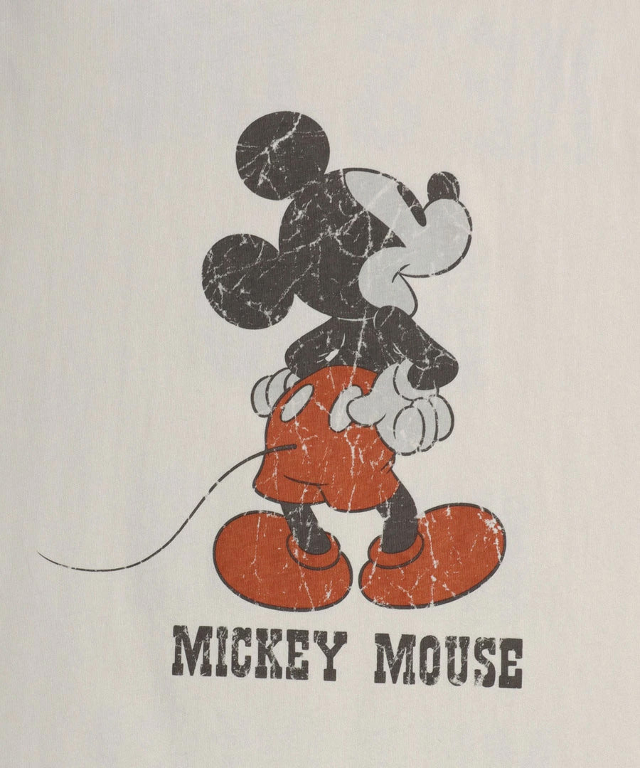 Disney ディズニー ミッキーマウス Tシャツ 半袖 メンズ レディース ユニセックス キャラクター ヴィンテージ調 プリント ラグラン 綿100％（0112281239）