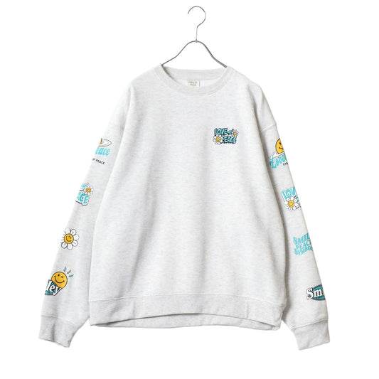 SMILEY FACE スマイリーフェイス スウェット トレーナー メンズ 裏起毛 ビッグシルエット ゆったり シンプル ロゴ入り 長袖 大きいサイズ おしゃれ かわいい レディース（0122510146）