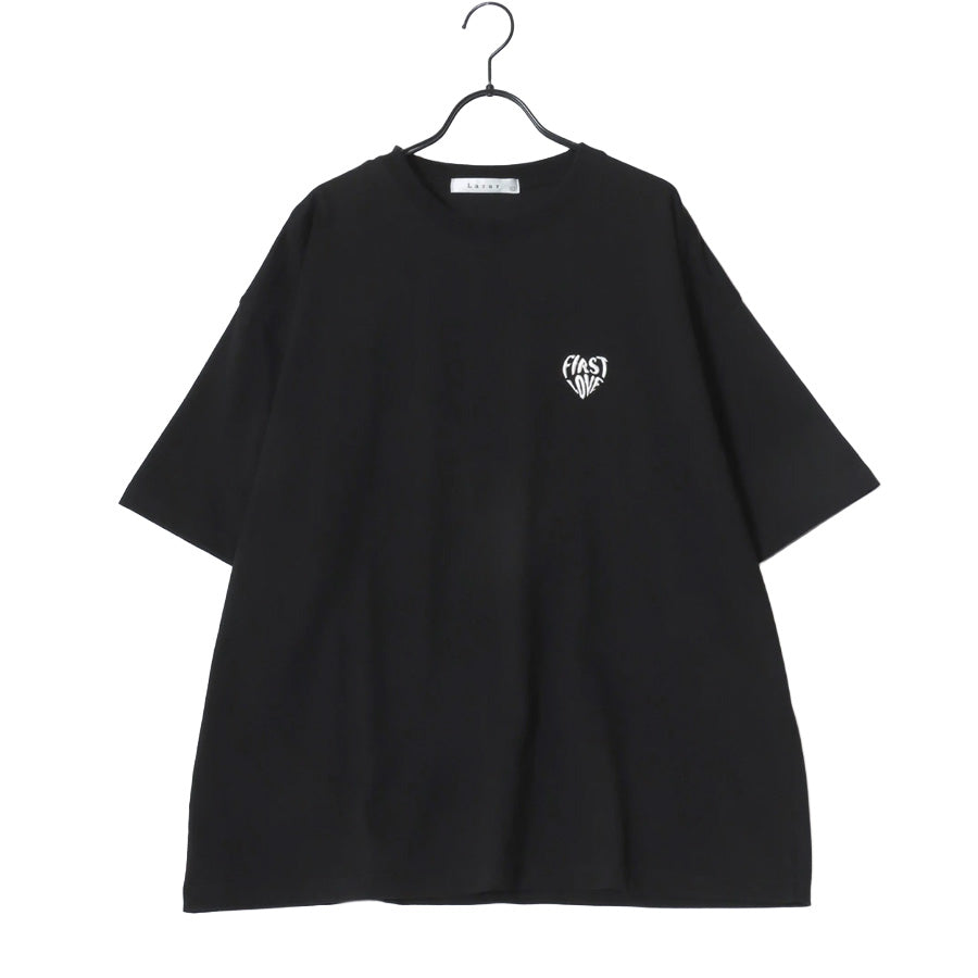 Lazar ラザル Tシャツ メンズ レディース ユニセックス 半袖 ロゴ ワンポイント 刺繍 ビッグシルエット オーバーサイズ ハート柄 カットソー（0115030058）