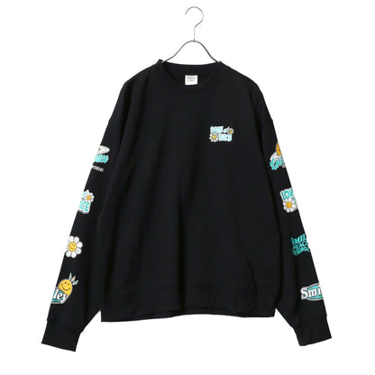 SMILEY FACE スマイリーフェイス スウェット トレーナー メンズ 裏起毛 ビッグシルエット ゆったり シンプル ロゴ入り 長袖 大きいサイズ おしゃれ かわいい レディース（0122510146）