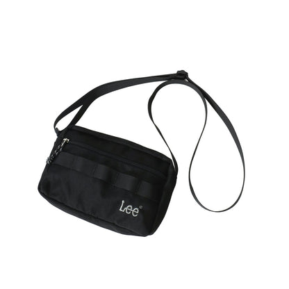 Lee リー ミニ 横型 ショルダーバッグ メンズ レディース ユニセックス 男女兼用 サコッシュ 撥水 ブランド ロゴ ワンポイント 刺繍 テープ付き 軽量 コンパクト 丈夫 耐久性 ポリエステル シンプル 収納力 旅行 アウトドア（7727840044）