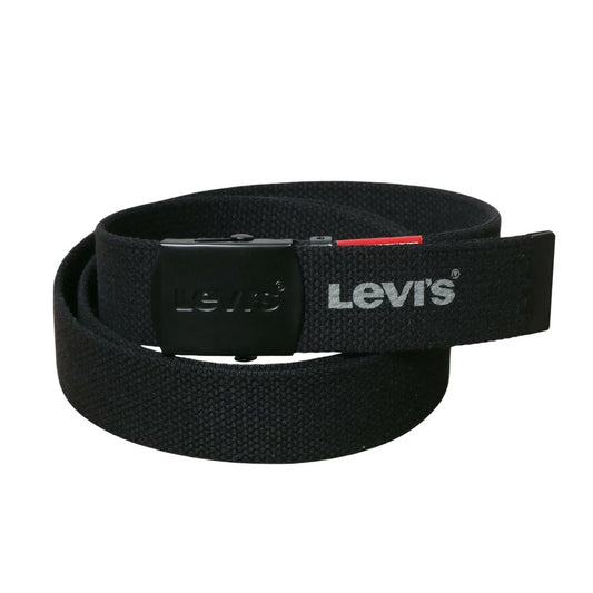Levi's リーバイス GI ガチャベルト 35mm ブラックバックル 日本製 MADE IN JAPAN ブランド ロゴ ロングサイズ カジュアル ワーク 長さの調整～115cmまで可能（7718990029）