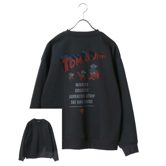 トムとジェリー スウェット トレーナー メンズ 裏起毛 ビッグシルエット オーバーサイズ ゆったり シンプル ロゴ入り ワンポイント 長袖 キャラクター レディース（0122280287）