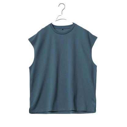 marukawa ドライ ダブルフェイス ポンチ ノースリーブ メンズ レディース ユニセックス Tシャツ 袖なし カットソー トップス インナー 速乾性 ストレッチ イージーケア素材 とろみ 快適 着心地 ベーシック シンプル ミニマル（0183010005）