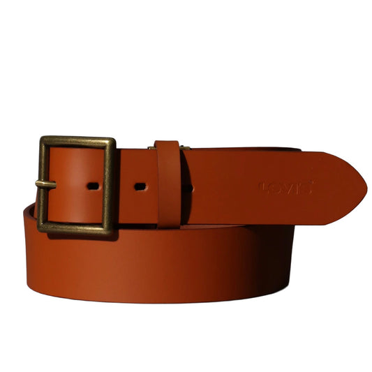 Levi's リーバイス 本革 スクエアバックル 40mm レザーベルト ベルト メンズ おしゃれ ブランド 革 カジュアル ビジネス 大きいサイズ かっこいい オシャレ コーデ 人気 かわいい ペアルック レディース ユニセックス 全長約111cm（7718990093）