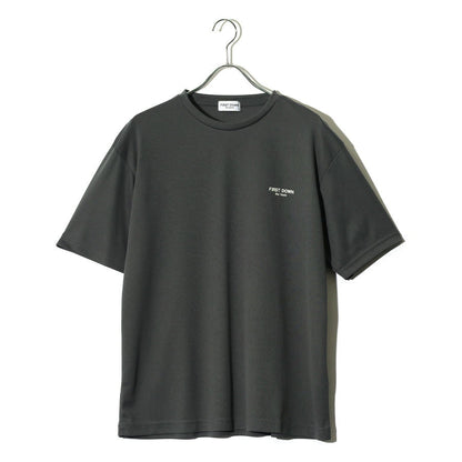 FIRST DOWN ファーストダウン Tシャツ 半袖 メンズ レディース ユニセックス マイクロメッシュ ワンポイント ブランド ロゴ クルーネック 吸水速乾 ドライ(0112000223)