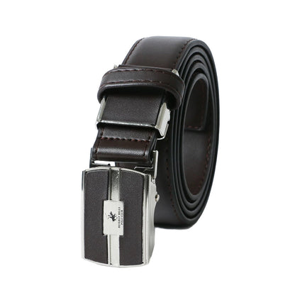BEVERLY HILLS POLO CLUB ビバリーヒルズポロクラブ ベルト メンズ レザー 全長110cm 伸びるベルト 伸縮ベルト フィットバックル式 ブランド 革ベルト ビジネス カジュアル シンプル（7718490287）