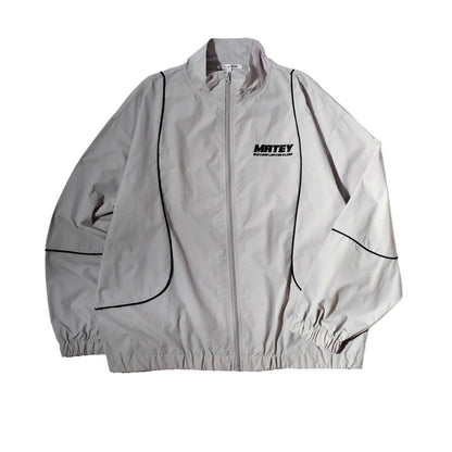 MATEY メーティー ロゴ 切替ライン シャカシャカ ナイロンブルゾン メンズ レディース ユニセックス トラックジャケット ライトアウター オーバーサイズ ルーズ（3142210160）