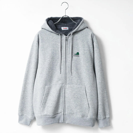 CONVERSE コンバース 裏ボア パーカー メンズ レディース ユニセックス シューズ ブランド ロゴ ワンポイント スウェット スエット フルジップパーカー アメカジ カジュアル（0172280286）
