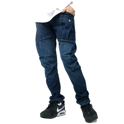Jeanism EDWIN ジーニズム エドウィン デニム カーゴパンツ ジーンズ メンズ デニムパンツ ジーパン スリム アメカジ ストレッチ 大きいサイズ 3D 立体裁断 ズボン ボトム ボトムス（4171500003）