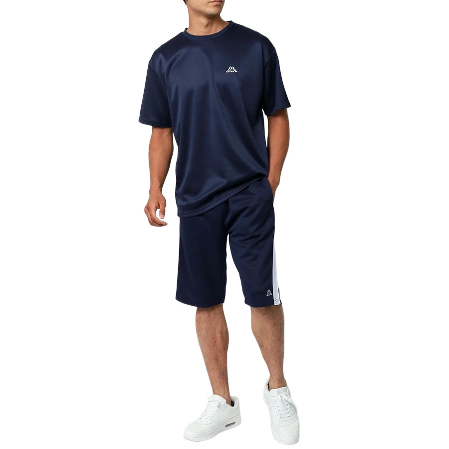 Kappa カッパ スポーツウェア 上下 メンズ 半袖 大きいサイズ ブランド ゆったり セットアップ ジムウェア ヨガウェア フィットネス エクササイズ ジョギング（0162520007）