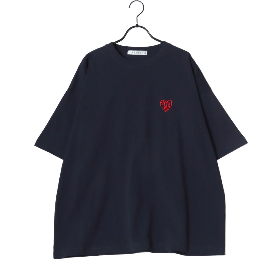 Lazar ラザル Tシャツ メンズ レディース ユニセックス 半袖 ロゴ ワンポイント 刺繍 ビッグシルエット オーバーサイズ ハート柄 カットソー（0115030058）