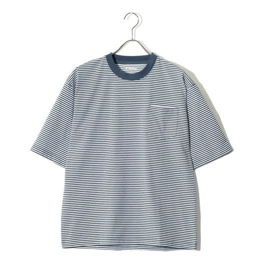 ヒヤロン 接触冷感 Tシャツ 半袖 ボーダー メンズ レディース ユニセックス クルーネック ポケット付き ポケT ひんやり 涼しい(0111690023)