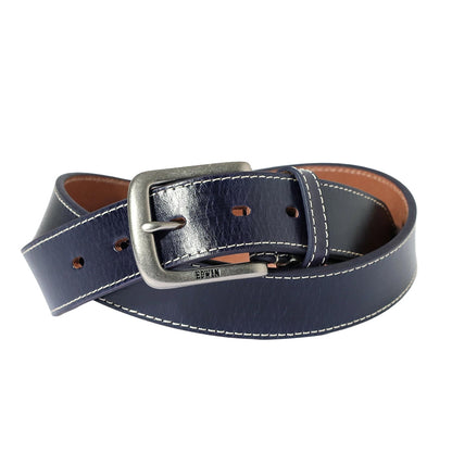 EDWIN エドウィン 35mm ステッチベルト メンズ 日本製 メイドインジャパン 牛革 本革 ブランド ビジネス カジュアル ジーンズ スクエアバックル バックル交換可 サイズ調整可 バックル刻印 全長110cm 大きいサイズ（7717840007）