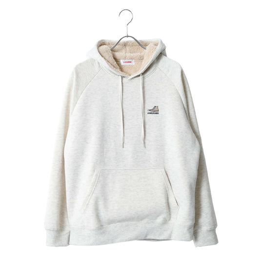 CONVERSE コンバース 裏ボア パーカー メンズ レディース ユニセックス 秋服 大きいサイズ 長袖 無地 長袖スウェット おしゃれ きれいめ ゆったり ロゴ シューズ 刺繍 ワンポイント プルパーカー あったか（0132280171）