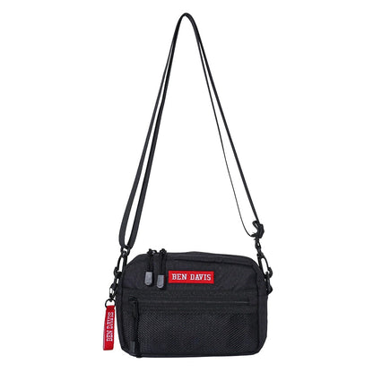 BEN DAVIS ベン デイビス ヨコ型 ショルダーバッグ メンズ レディース ユニセックス 男女兼用 ブランド ボックス ロゴ 軽量 大容量 ちょうどいいサイズ感 ストラップ付 ショルダー取外可 旅行 お出かけ（7721600078）