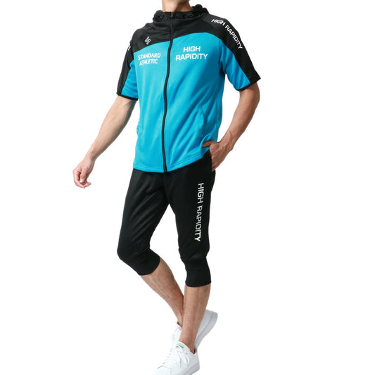 soleildor ソレイルドール ジャージ 上下 メンズ セットアップ スポーツウェア トレーニングウェア ブランド おしゃれ トップス パンツ 半袖 大きいサイズ（0162210004）