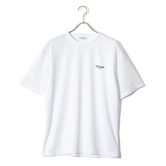 FIRST DOWN ファーストダウン Tシャツ 半袖 メンズ レディース ユニセックス マイクロメッシュ ワンポイント ブランド ロゴ クルーネック 吸水速乾 ドライ(0112000223)