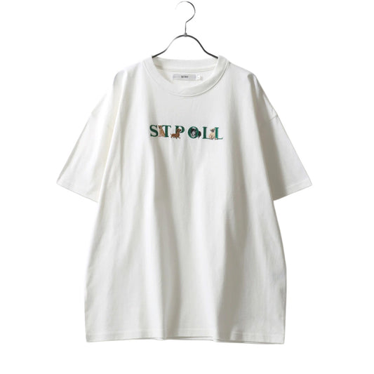 SITRY シトリー Tシャツ 半袖 メンズ レディース ユニセックス 綿100 別注 オーバーサイズ ビッグシルエット ワイドシルエット アニマル ゴースト ワンポイント刺繍 カットソー トップス（0115130027）