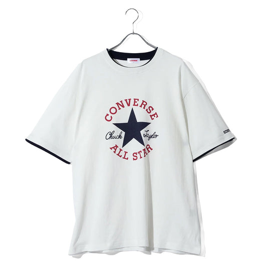 【大きいサイズ】CONVERSE コンバース Tシャツ 半袖 メンズ 大きいサイズ 綿100 レイヤード風 プリント ブランド ロゴ おしゃれ オシャレ コーデ 人気 かわいい ゆったり シルエット 大きい 大きめ メンズファッション（6812280927）