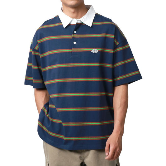 Dickies ディッキーズ ラガーシャツ ポロシャツ 半袖 ボーダー ビッグシルエット（0142280174）
